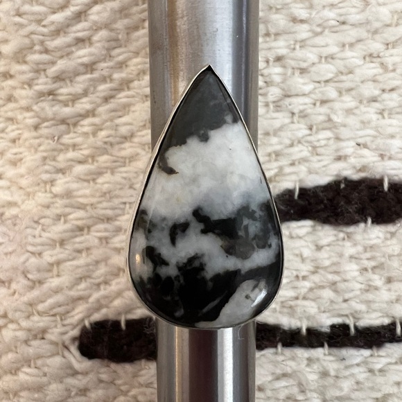 ❤️ Zebra Jasper Southwestern Style 925 Statement Ring Size 7 Weighing 10 GM - Picture 11 of 14